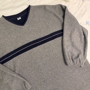 VINTAGE GAP fleece v-neck longsleeve striped sweatshirt